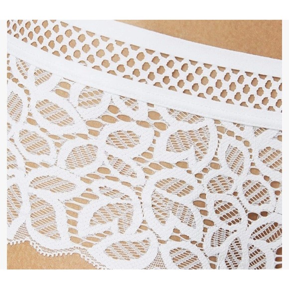 NWT Iris & Lilly Women's Crochet Lace Hipster Brief, Pack of 2, white, XS - Picture 5 of 11